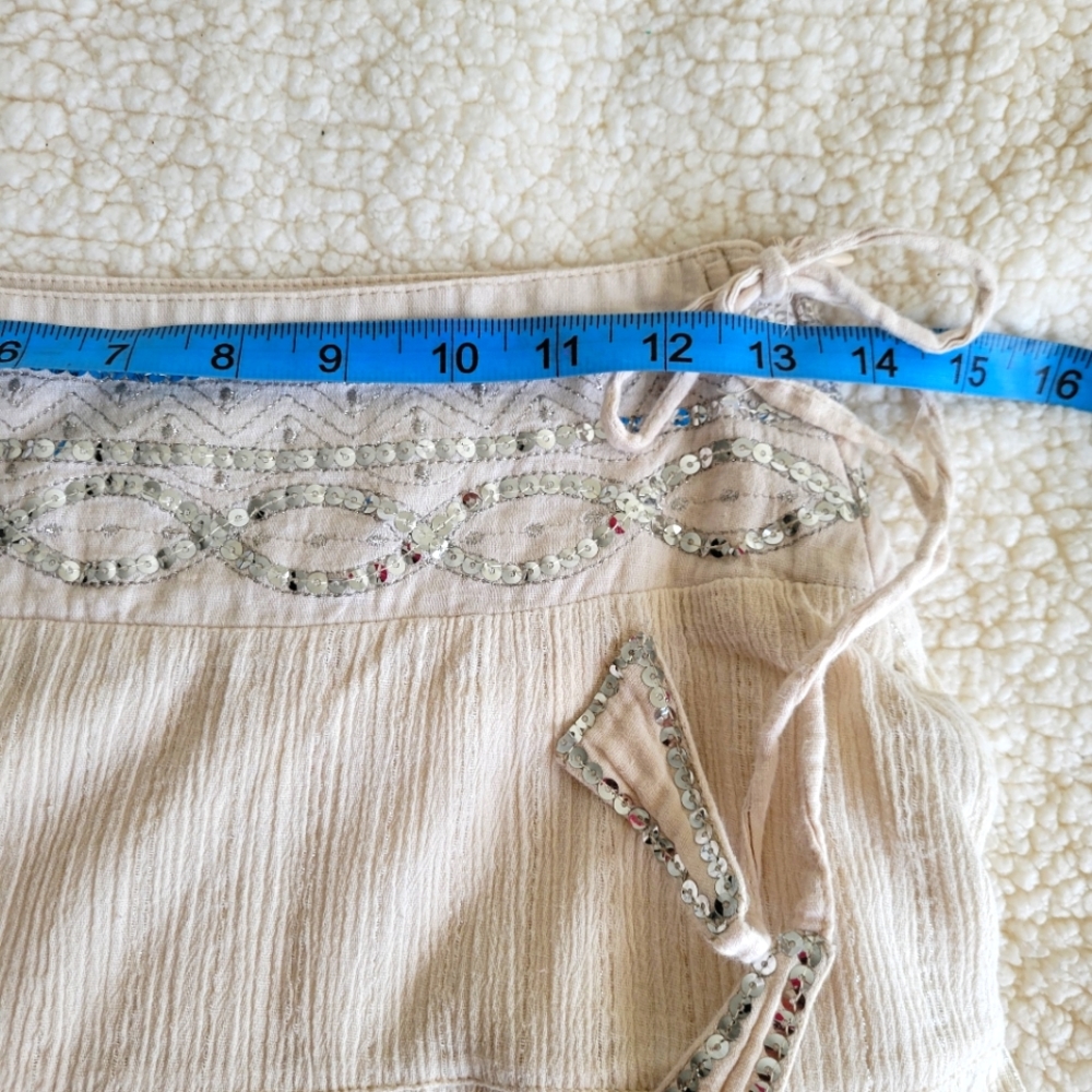 Cotton Creme Gauzy Tiered Midi Skirt size 10 (girls) size 2 (womens) - Picture 8 of 12